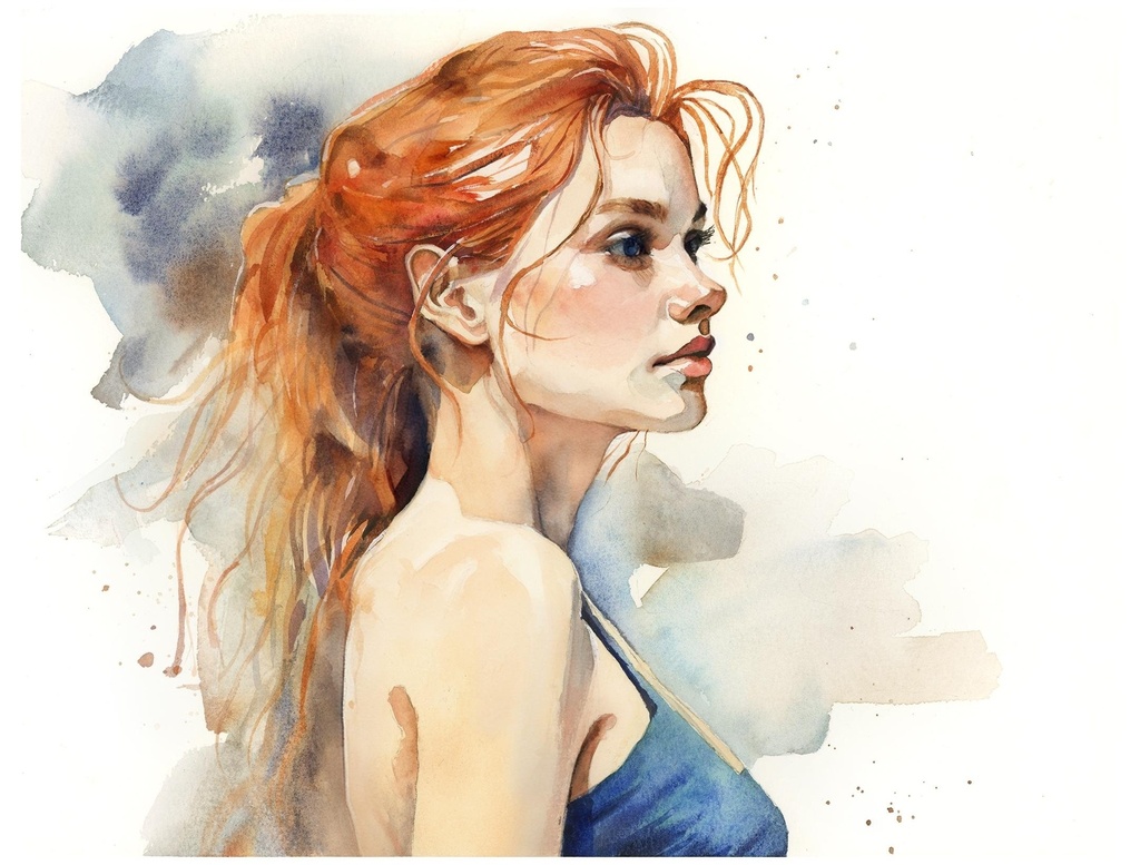 Retrato con acuarela