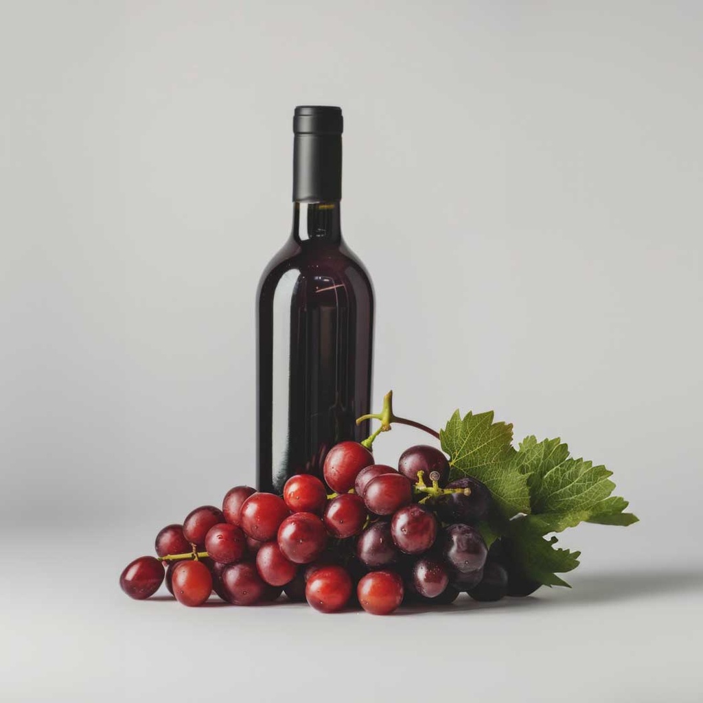 Copa de vino y uvas con tiza pastel