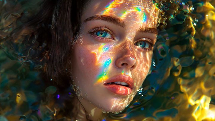 Sirena encantadora con lápices de colores
