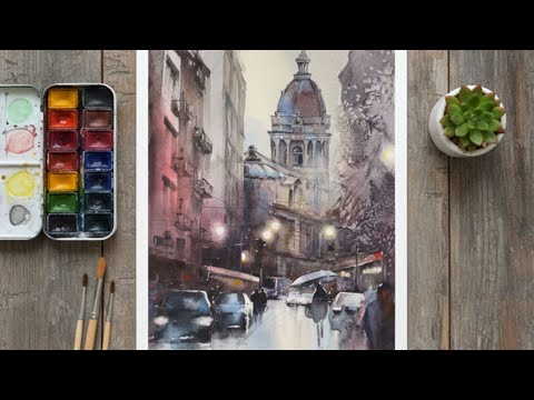 Ilustración Urbana en Acuarela